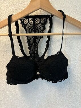 PINK Victoria Secret Lace Racerback Bra - Black